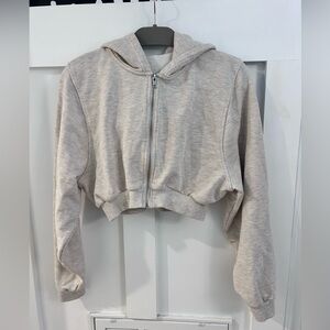 ALO Yoga Cream Cropped Hoodie